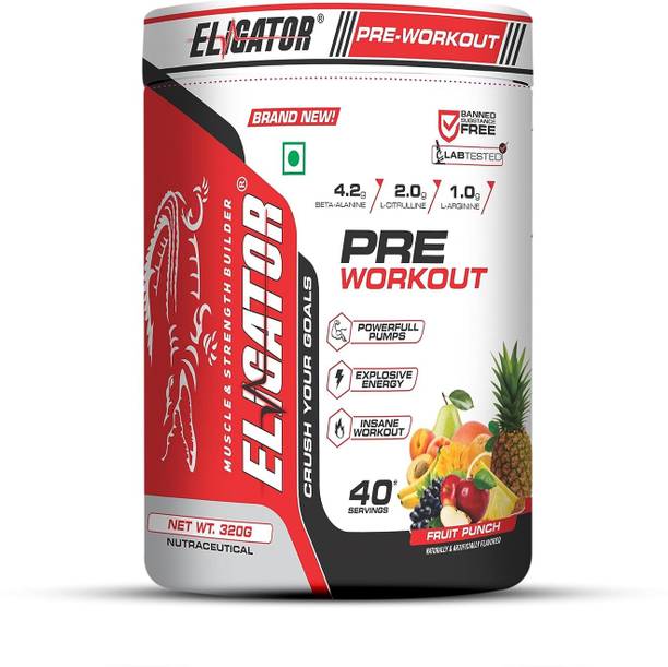 Eligator pre workout, 320 gm, 40 serving (Fruit Punch) Protein Bars