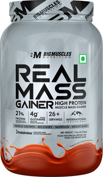 BIGMUSCLES NUTRITION Real Mass Gainer | Added Glutamine, BCAA | High Protein Weight Gainers/Mass Gainers