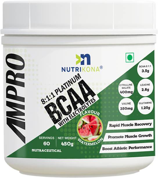 NUTRIKONA AMPRO BCAA 8:1:1|With Glutamine,Citrulline,Electrolytes|60 serving|Intra workout BCAA