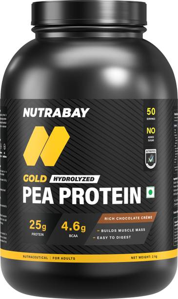 Nutrabay Gold Pea Protein Powder | 25g Pea Protein, 4.6g BCAA, 6g Soluble Fiber Plant-Based Protein