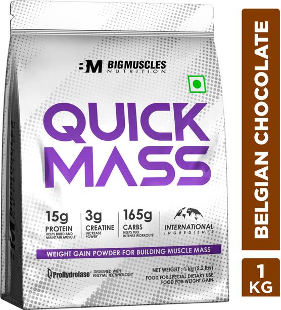BIGMUSCLES NUTRITION Quick Mass Gainer | With Creatine Monohydrate & Prohydrolase Tech | High Protein Weight Gainers/Mass Gainers