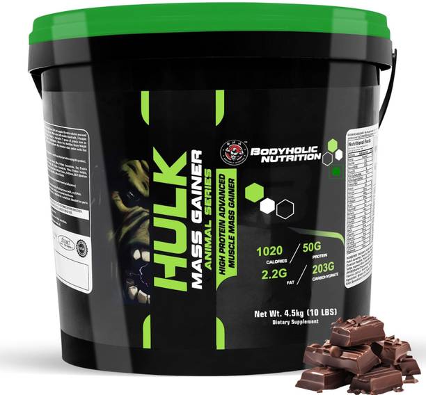 BODYHOLIC NUTRITION HULK MASS GAINER HIGH PROTEIN ADVANCE MUSCLE MASS GAINER (4.5KG/10LBS) Weight Gainers/Mass Gainers