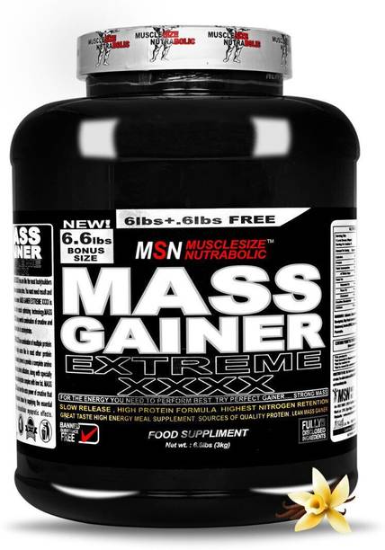 MUSCLE SIZE Extreme mass gainer Blend High Protein Powder 6.6lbs Weight Gainers/Mass Gainers