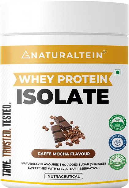 NATURALTEIN Whey Protein Isolate Caffè Mocha Flavour|25 g Protein per Serving|No Added Sugar Whey Protein