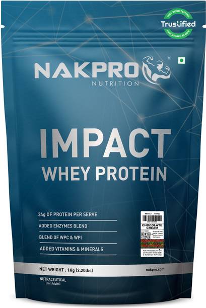 Nakpro Impact Whey Protein Isolate & Concentrate, 24g Protein, Trustified Certified Whey Protein