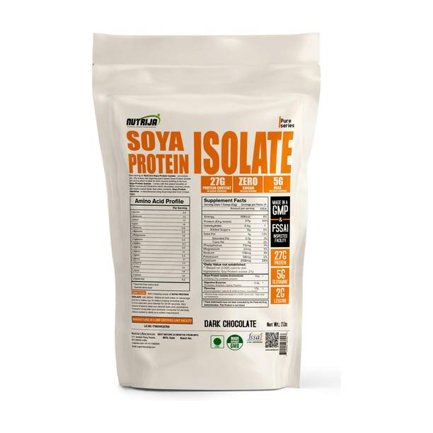 NutriJa Soya Protein Isolate 90% - (2Lbs Dark Chocolate) Plant-Based Protein