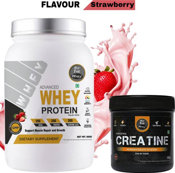 BUY THE WHEY Advance Whey Protein 100% Genuine Lab Tested For Adults With Creatine - Weight Gainers/Mass Gainers