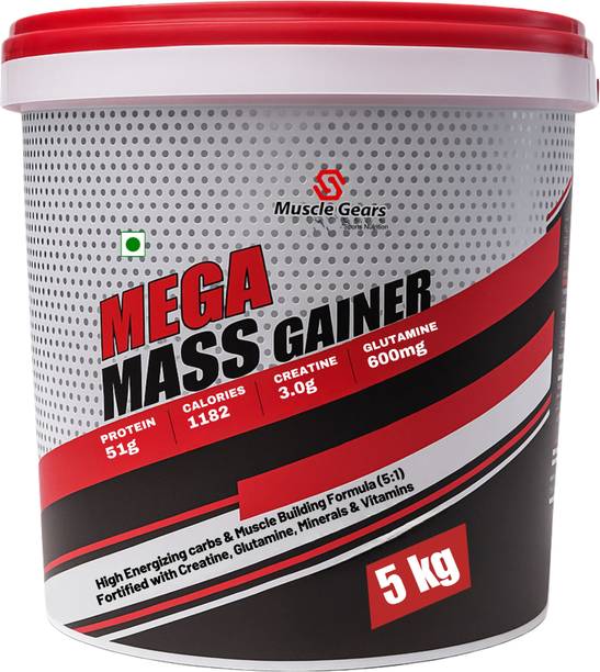 Muscle Gears Mega Mass Gainer 11 lbs Cookies & Cream Whey Protein