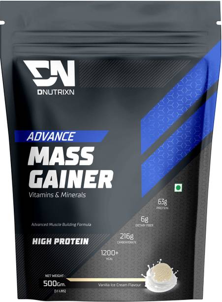 DNUTRIXN Advance Mass Gainer with High Protein & Calories |Digestive Enzyme, Multivitamin Weight Gainers/Mass Gainers