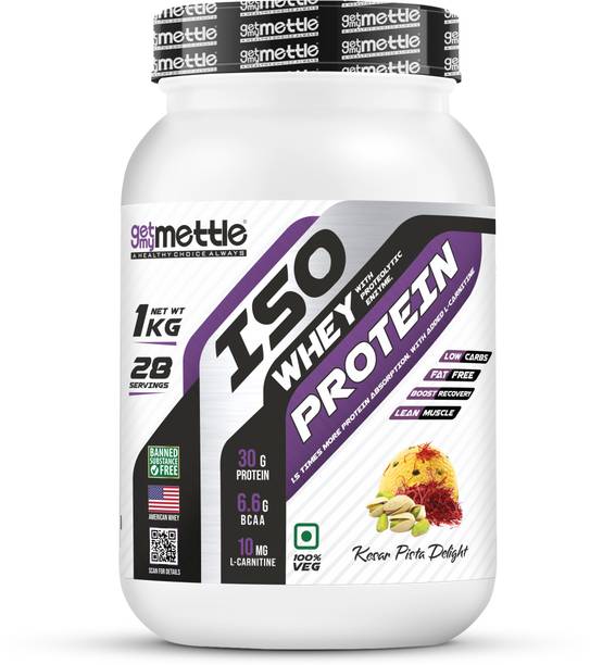 getmymettle ISO Whey Protein|100% Natural Whey|30g Protein|With L-Carnitine| Whey Protein