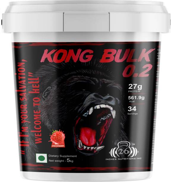 26INCHES NUTRITIONS INC Kong Bulk 0.2(Strawberry) Weight Gainers/Mass Gainers