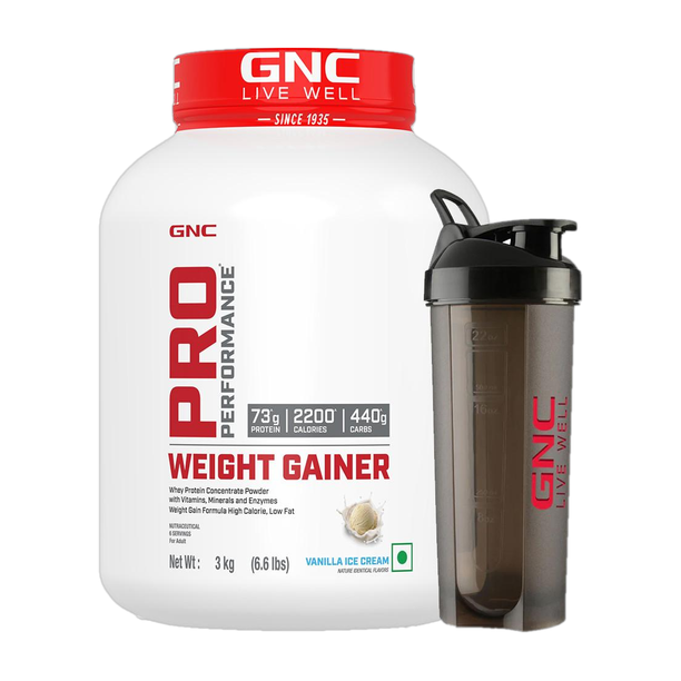 GNC Pro Performance Weight Gainer & Black shaker Weight Gainers/Mass Gainers