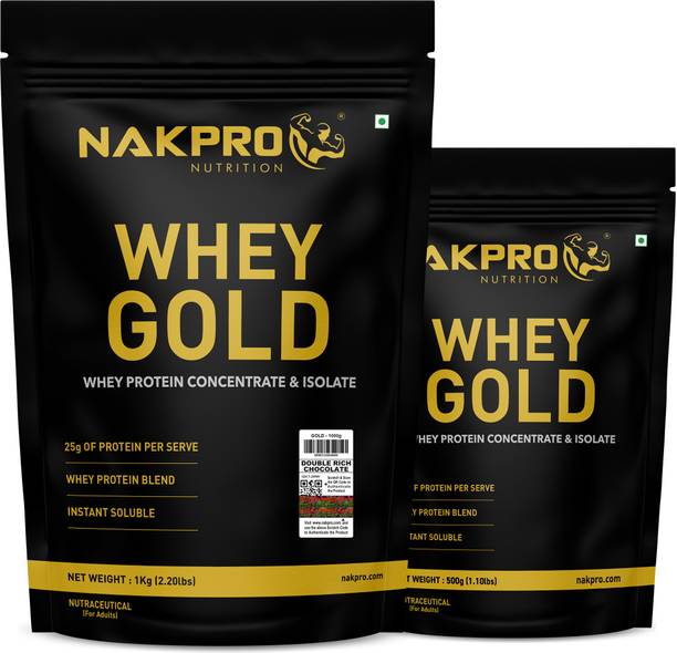 Nakpro Gold Whey Protein Concentrate & Isolate | 25g Protein | Trustified Certified | Whey Protein