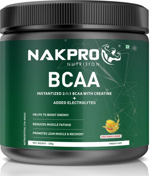 Nakpro BCAA 2:1:1 , 5g Vegan BCAA - Jar, 1.5g Creatine & Electrolytes for Endurance BCAA