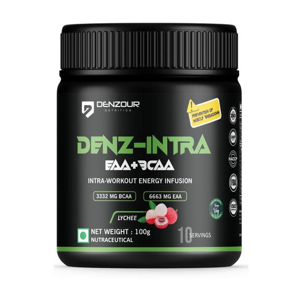 DENZOUR NUTRITION Denz Intra Workout Powder | 3332mg BCAA + 6663mg EAA | Energy & Recovery. BCAA