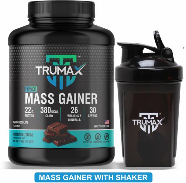 TRUMAX Power Mass Gainer 3.0kg with Shaker, Concentrate Protein Vitamins & Minerals Weight Gainers/Mass Gainers