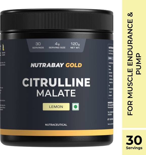 Nutrabay Gold Citrulline Malate 2:1 Supplement Powder. Boosts Nitric Oxide, Amino Acid, Pre Workout
