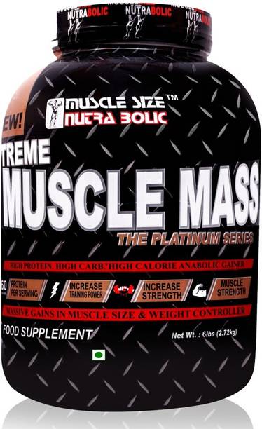 MUSCLE SIZE Xtreme Muscle Mass Gainer High Protein Powder 6lbs Weight Gainers/Mass Gainers