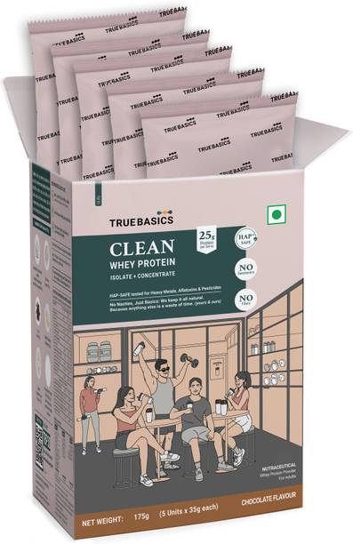 TrueBasics Clean Whey Protein Powder Isolate & Concentrate Blend | 25g Protein per Scoop Whey Protein