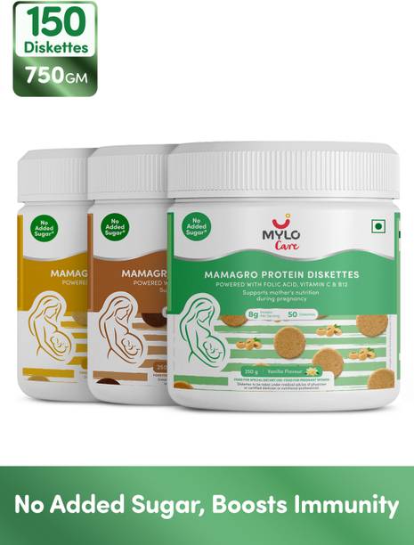 Mylo MamaGro Pregnancy Diskettes - No Added Sugar, Easy to Digest , Protein Cookie