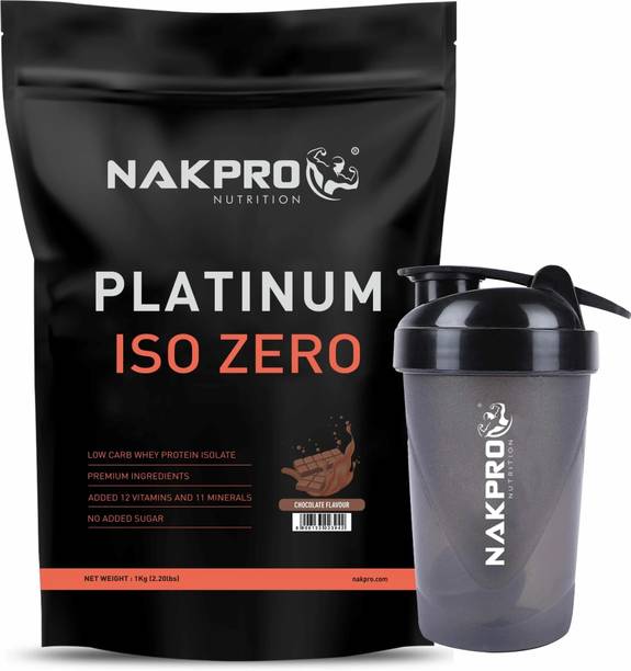 Nakpro PLATINUM ISO ZERO 100% Whey Protein Isolate with Shaker Bottle Whey Protein
