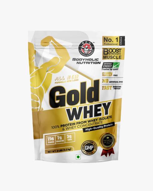 bodyholic Nutrition GOLD WHEY PROTEIN 100% PROTEIN FROM WHEY ISOLATE & WHEY CONCENTRATE HIGH QUALITY Whey Protein