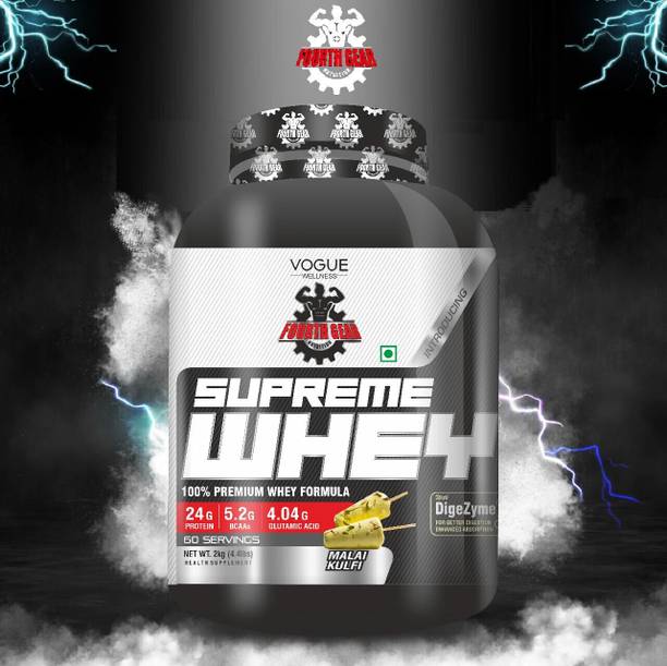 vogue SUPREME WHEY PROTEIN POWDER SUPPLEMENT 60 SERVINGS & DigeZyme Better Digestion Whey Protein