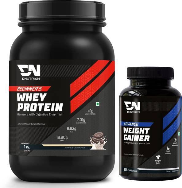 DNUTRIXN Beginner's High Whey Protein 40G + Weight Gainers | Muscle Building Formula Whey Protein
