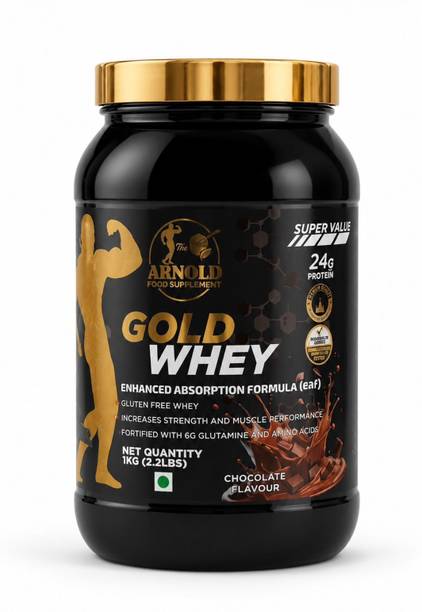 Arnold Gold Whey Protein chocolate flavour premium 24g protein/ 1kg (2.2LBS) Whey Protein