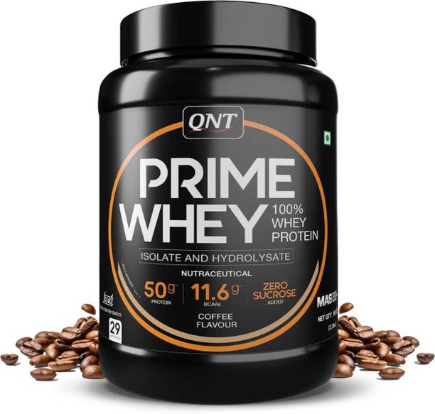 QNT Prime Whey, 100% Whey Protein with whey Isolate, 1kg, Coffee Flavour Whey Protein
