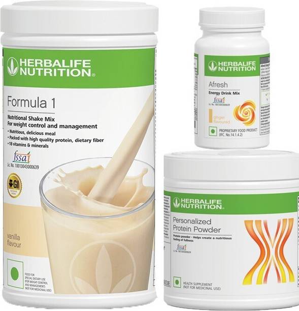 HERBALIFE Nutrition formula 1 Vanilla500g+ Protein powder 200g + Afresh Ginger 50g Combo Plant-Based Protein