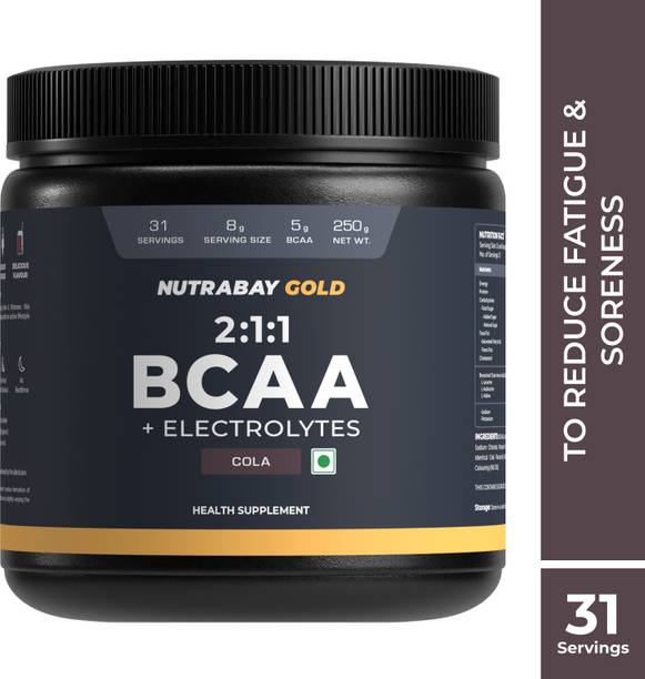 Nutrabay Gold BCAA 2:1:1 with Electrolytes, 5g Vegan BCAAs for Muscle Recovery & Strength