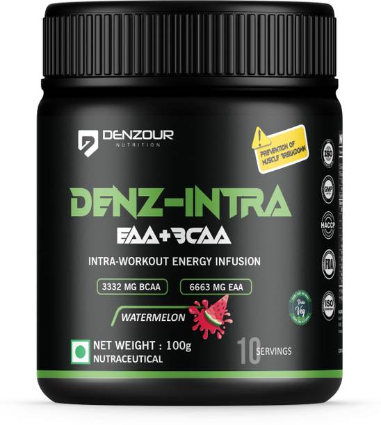 DENZOUR NUTRITION Denz- Intra Workout Powder Energy Infusion Formula with 3300mg BCAA, 6600mg EAA BCAA
