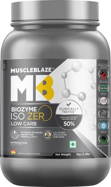 MUSCLEBLAZE Biozyme Iso-Zero, Low Carb Isolate, 27 g Per Scoop वे प्रोटीन