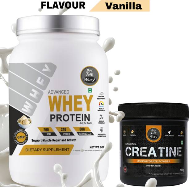 BUY THE WHEY Advance Whey Protein 100% Genuine Lab Tested For Adults With Creatine - Weight Gainers/Mass Gainers