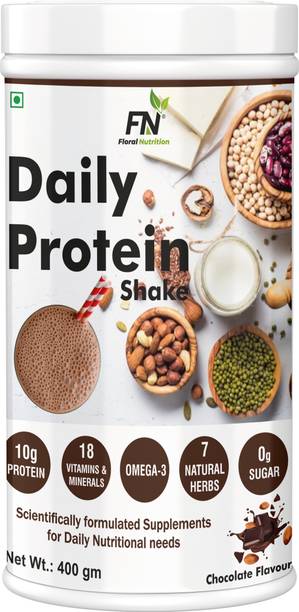 Floral Nutrition Daily Protein Shake with Herbal Blend, Omega-3, 18 Vitamins - For Energy, Immunity Protein Shake