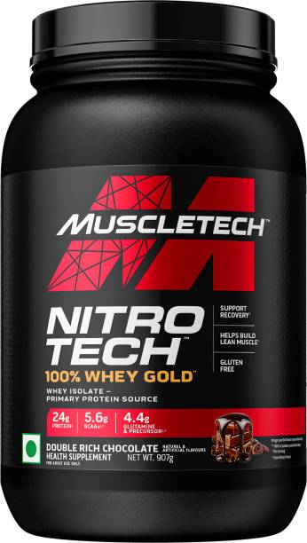 Muscletech NitroTech 100% Whey Gold for Muscle Support & Recovery - Primary Source Isolate Whey Protein