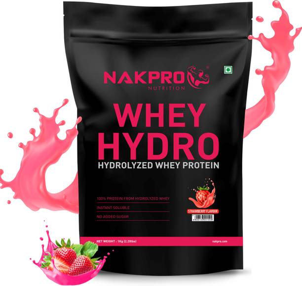 Nakpro HYDRO Whey Protein Hydrolyzed Supplement Powder - 1 kg Strawberry Whey Protein