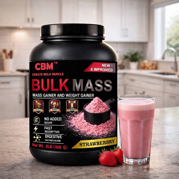 CBM Bulk Mass Protein Strawberry 2lb 907gm Weight Gainers/Mass Gainers