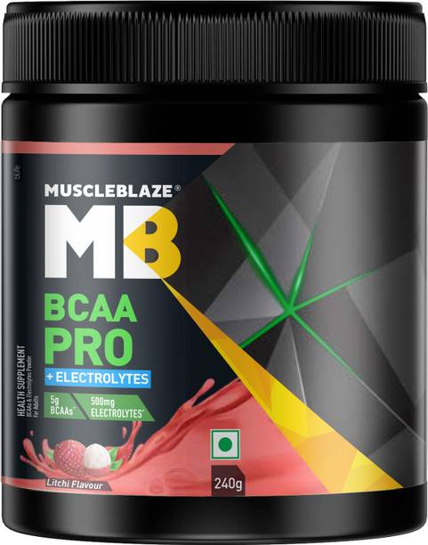 MUSCLEBLAZE BCAA Pro + Electrolytes, Intra Workout with 5 g Vegan BCAAs & 500mg Electrolytes BCAA