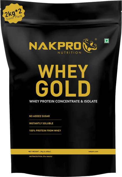Nakpro Gold Whey Protein Concentrate | 24.7g Protein, 5g BCAA Supplement Powder Whey Protein