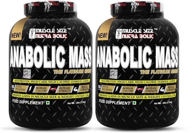 MUSCLE SIZE New Series Anabolic Mass Gainer High Protein Muscle Mass Gainer Combo Pack 12lbs Weight Gainers/Mass Gainers