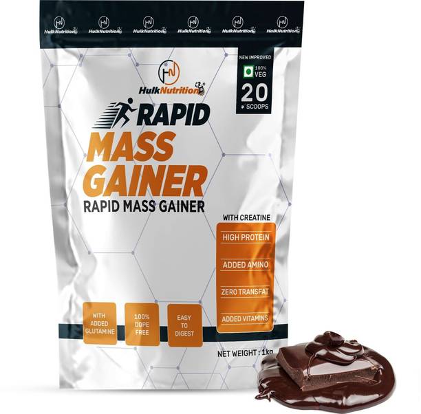 Hulk Nutrition Rapid Mass Gainer With High Protein,Creatine,EAA,Glutamine For Muscle Mass Gain Weight Gainers/Mass Gainers