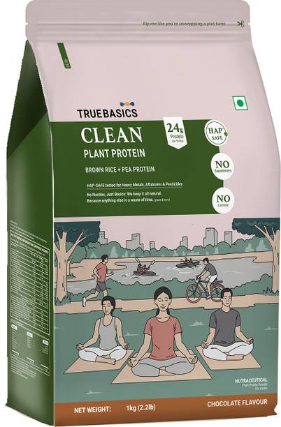 TrueBasics Clean Plant Protein Powder Brown Rice +Pea Plant-Based Protein