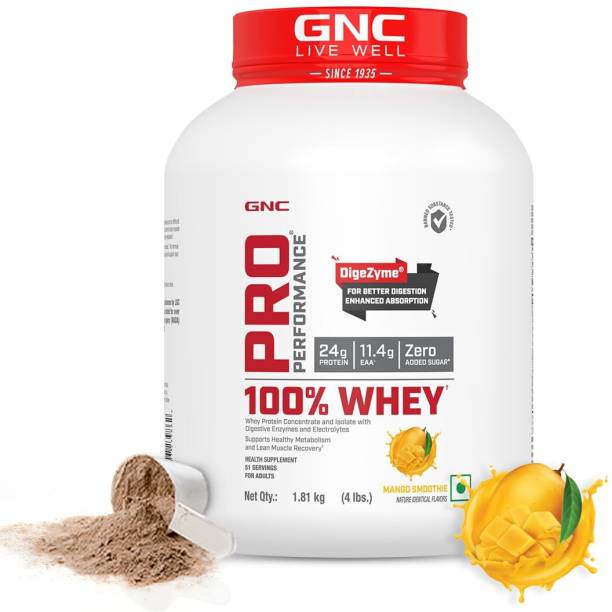 GNC Pro Performance 100% Whey Protein 4 lbs (MANGO SMOOTHIE) Whey Protein
