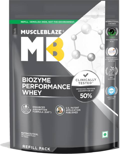 MUSCLEBLAZE Biozyme Performance Raw Whey Protein, Informed Choice UK Certified Whey Protein