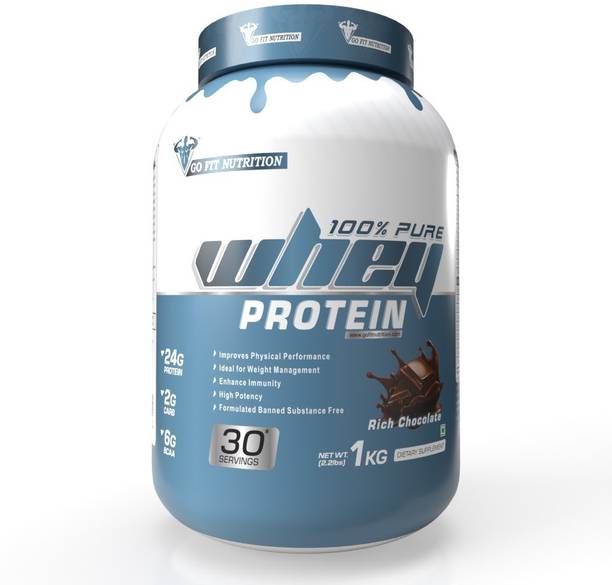 Go Fit Nutrition Pure Whey Protein With Added DigeZyme ( Rich Chocolate – 2.2lbs, 30 Servings) Whey Protein