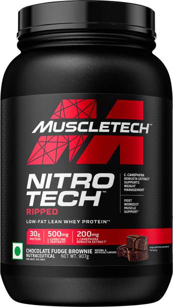 Muscletech NitroTech Ripped Protein Powder for Muscle Support Low Fat Lean Whey Protein