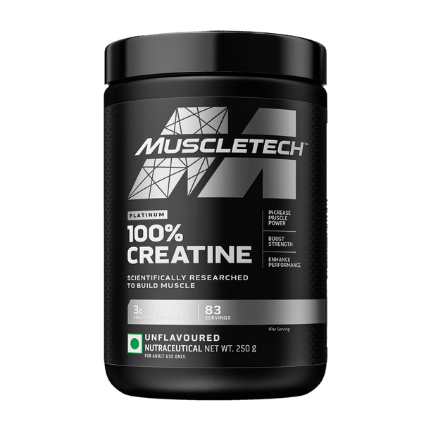 Muscletech Platinum Creatine Monohydrate Powder, 3 g Creatine Per Serving , Unflavoured Creatine