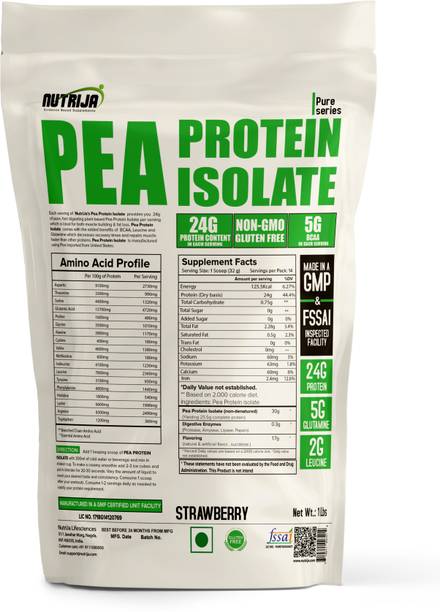NutriJa PEA PROTEIN ISOLATE 85% 1 Lbs Strawberry Plant-Based Protein